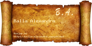 Balla Alexandra névjegykártya