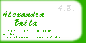 alexandra balla business card